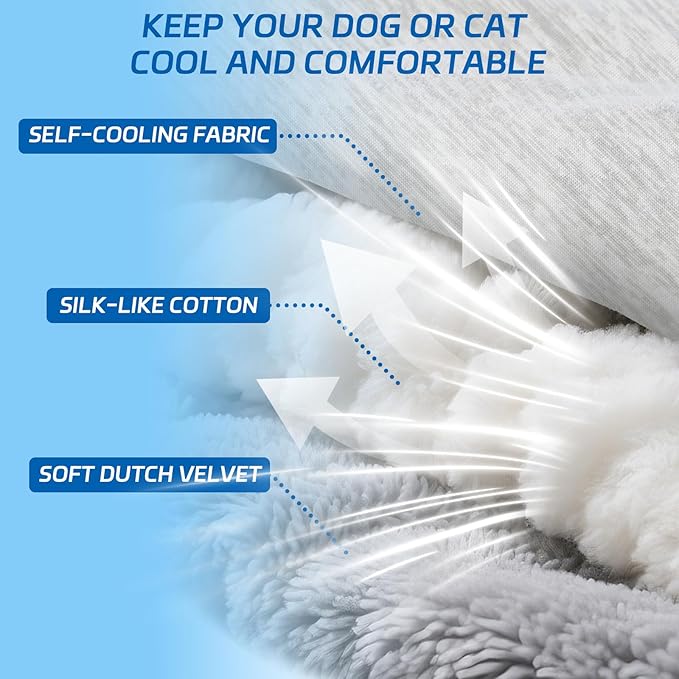 BECROWM Dog Cooling Mat Self Coolings Foldable Cooling Pad for Dog in Summer Coolings Mat for Dogs and Cats Machine Washable (Medium)
