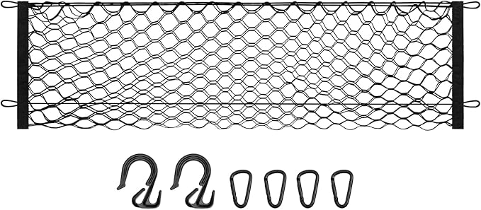Trunk Cargo Net for 2018-2025 2026 Chevrolet/Chevy Traverse Accessories Envelope Style Mesh Trunk Net Organizer and Storage Stretchable Adjustable Elastic Nylon Rear Cargo Netting with Hooks