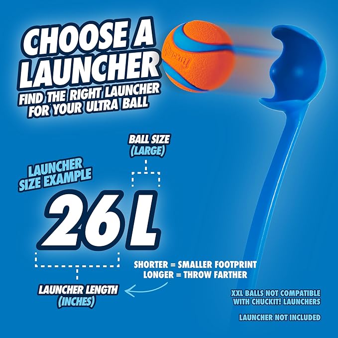 Chuckit! Ultra Ball Dog Toy - Size Large - For Dogs 60-100 lbs - Made from Durable Rubber - Super Bouncy - Floats in Water - 3-inch Diameter - Pack of 1