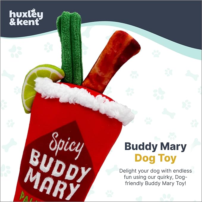 Huxley & Kent Funny Dog Toy w/Squeaker – Power Plush Squeaky Dog Toys for Small, Medium & Large Dogs – Soft Stuffed Animal for Indoor Play & Fetch - Buddy Mary, Small