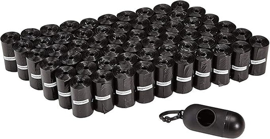 Amazon Basics Dog Poop Bags with Dispenser,Enhanced for Guaranteed Leakproof,Unscented,Includes Leash Clip,900 Count (Pack of 360)