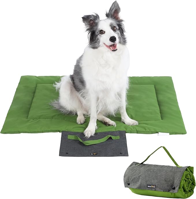 KHONSU PET Dog Travel Mat for Camping Portable Waterproof Lightweight & Outdoor Easy Clean Pad Foldable into Compact Carry Bag (Medium Sized up to 35 lbs)
