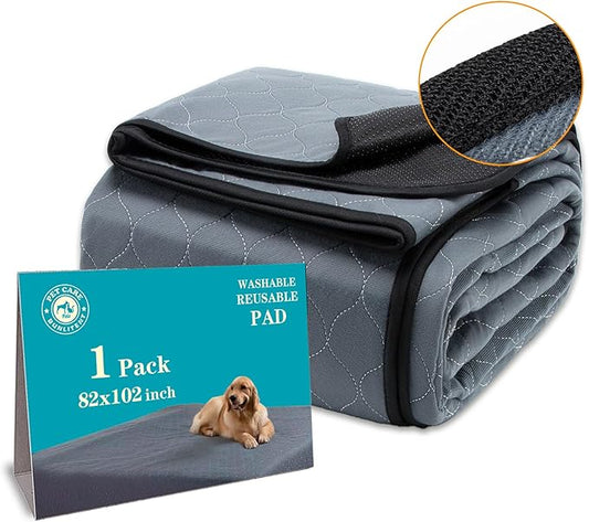 Washable Pee Pads for Dogs 82" x 102", 1 Pack, Reusable Puppy Pads, Dog Training Pads with Quick Dry, Large Anti-Slip Whelping Pad for Pet, Playpen, Incontinence, Housebreaking