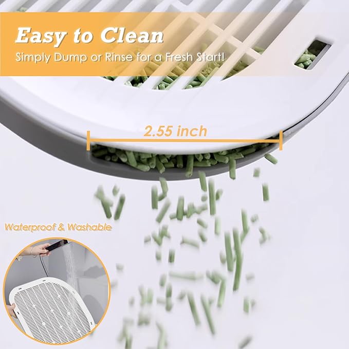 Cat Litter Mat Litter Trapping Mat,19.29"×14.96",Cat Litter Box Mat for Floor,Large Litter Matt for Cat Litter Box,Kitty Litter Mat Catcher,Waterproof Urine Proof,Washable,Easy Clean,Less Waste (Grey)