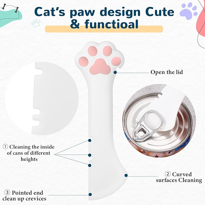 Uiifan Cat Food Lid Cat Food Can Covers Lids 8 Pcs Pet Can Supplies Set 5 Silicone Wet Kitten Foodstuff Tin Covers Lids 2 Silicone Dog Spoons 1 Paw Shape Multifunctional Opener for Pets(Yellow)