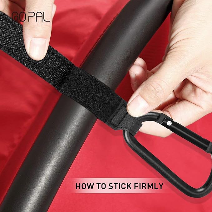 6 Pack Stroller Hooks for Bags, Baby Stroller Clips and Hooks Each Hold 33 lbs, Adjustable Stroller Carabiner Clip for UPPAbaby, DOONA, Baby Jogger, Britax, ChiccoC