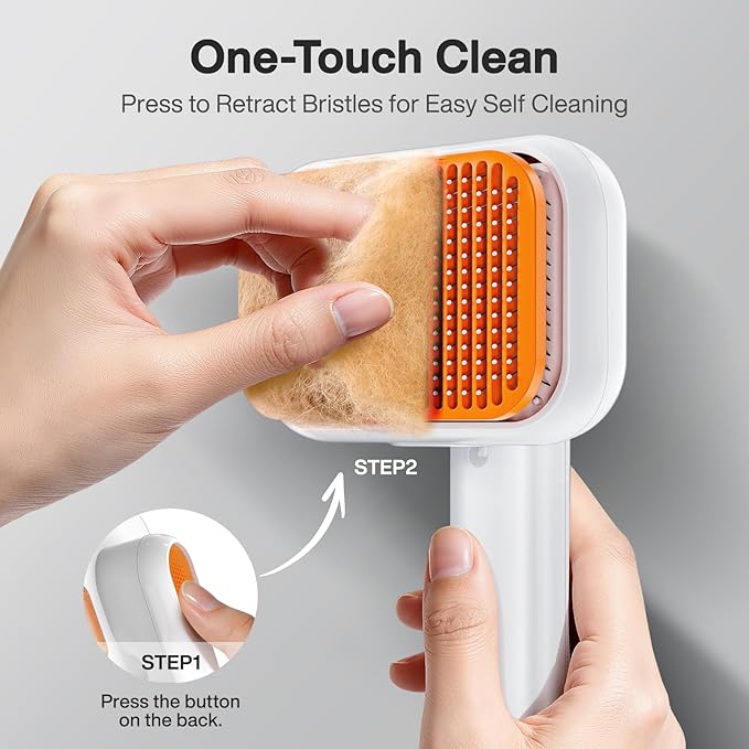 Dog Brush for Shedding & Cat Brush for Indoor Cats: 3-in-1 Cool Mist & Spray Groomer for Detangling, Deshedding & Bath - Anti-Static, Self-Cleaning for Long/Short Haired Pets