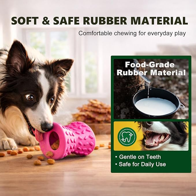 Doudele Dog Puzzle Toys, Treat-Dispensing Puzzle Ball for Small & Medium Dogs – Interactive Rolling Rubber Toy for Training, Mental Stimulation & Slow Feeding