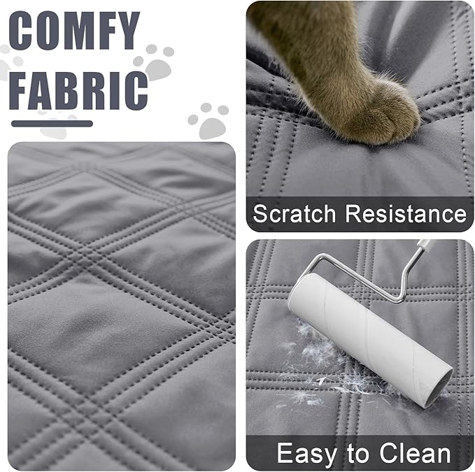 Smiry Waterproof Dog Bed Cover Blanket 30x53, Soft Reversible Pet Blanket, Washable Leakproof Cats Dogs Couch Cover for Sofa, Couch, Furniture, Lattice, Grey/Dark Grey