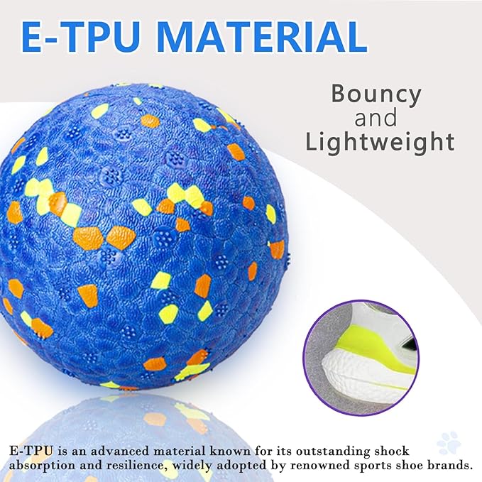 POUPUA 4-Pack Super Bouncy Dog Balls — Lightweight & Safe (Won’t Hurt Dogs), Indestructible Tennis Balls for Aggressive Chewers, Durable Floating Fetch Toys for Small & Medium Dogs