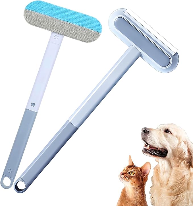 Multifunctional Pet Hair Remover, 2025 New Pet Hair Remover 4 in 1 for Couch with 17inch Long Handle, Washable Cat HairRemover Brush for Furniture, Couch, Carpet, Clothes and Laundry (1PC)