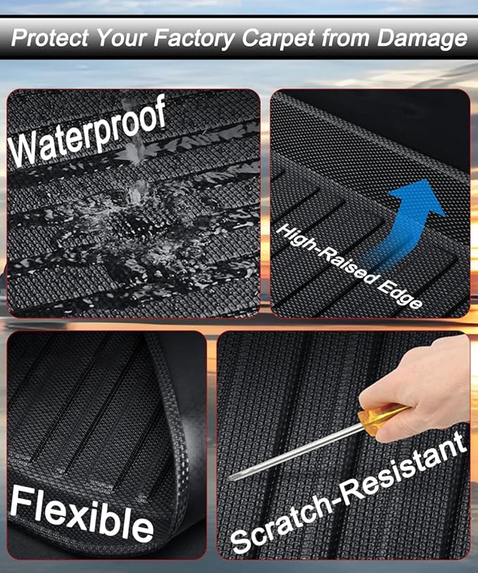 Aiqiying Floor Mats Compatible with Honda Accord 2013-2017 Models，All Weather Carpet Liners Waterproof Durable Custom-Fit Front Rear Full Set Protection TPE Accessories