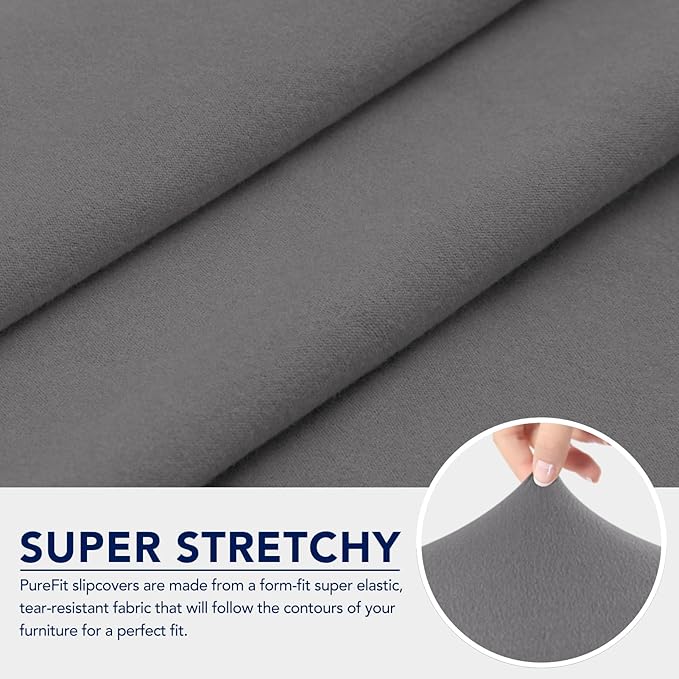 PureFit 100% Dual Waterproof Couch Cover Slipcovers for Couches and Sofas - Stretch Non Slip Fleece Sofa Covers Washable, Leakproof Furniture Protector for Kids, Pets, Dog (Sofa, Light Gray)