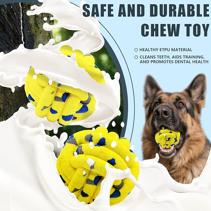 Magicorange Dog Balls 4 Pack Tennis Ball Toys Dog Toy for Aggressive Chewers Indestructible Teething Chew Toys Fetch Ball for Dogs