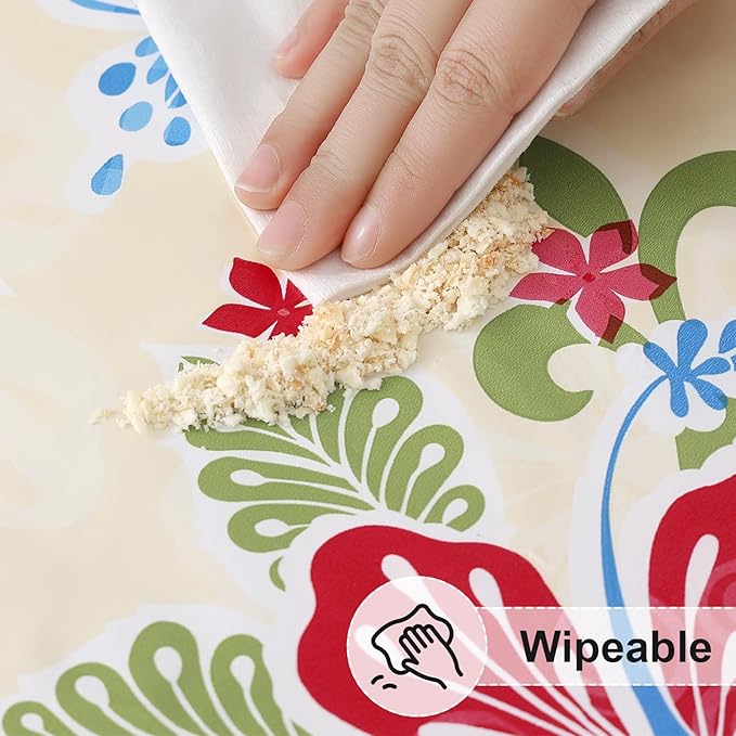 misaya Rectangle Vinyl Tablecloth, Fitted Table Cover, 100% Waterproof, Elastic Edge, Flannel Backing, Plastic Table Cloth Fit 4 Foot Folding Tables for Picnic, Outdoor (Butterfly, 24x48 inch)