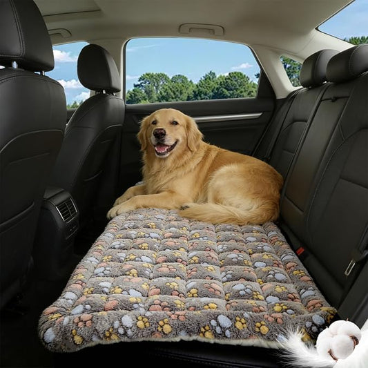 Thickened Dog Bed for Car Back Seat, Upgraded Bottom Non-Slip, Fits Hard Bottom car seat Cover for Dogs, Premium Mixed Color, Dog Car Seat Cover