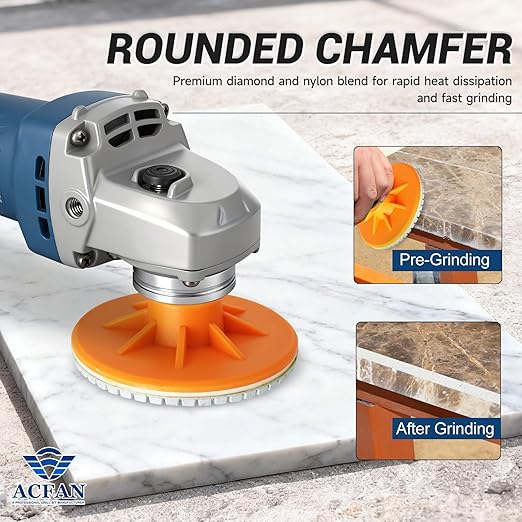 ACFAN 4" Diamond Polishing Pads Kit: Grind, Sand & Polish Concrete, Stone, Tile & More. Universal Fit for Angle Grinders/Drills (5/8"-11).Wet/Dry Application Discs for Granite, Marble, Ceramics.(3PCS)
