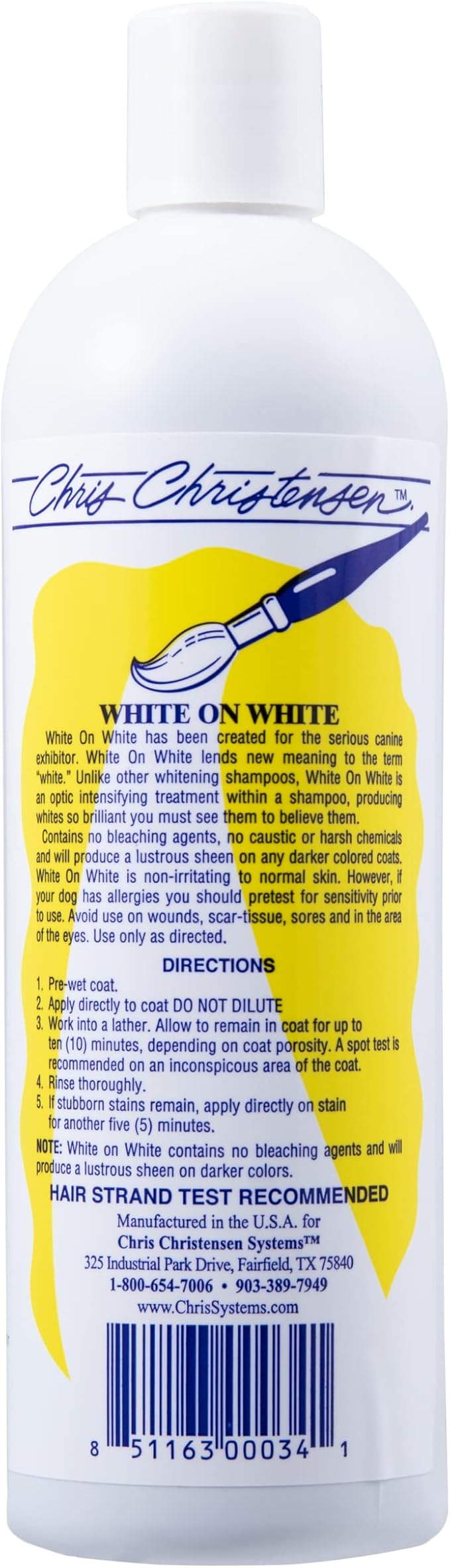 Chris Christensen White on White Whitening Treatment Dog Shampoo (16OZ)