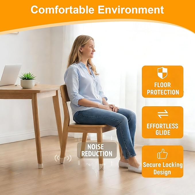 Ansible 24 pcs Chair Leg Floor Protectors, Furniture Felt Pads Silicone Covers caps for Chairs,Chair Leg Protectors for Hardwood Floors (X-Small fit:0.5''-0.89'')