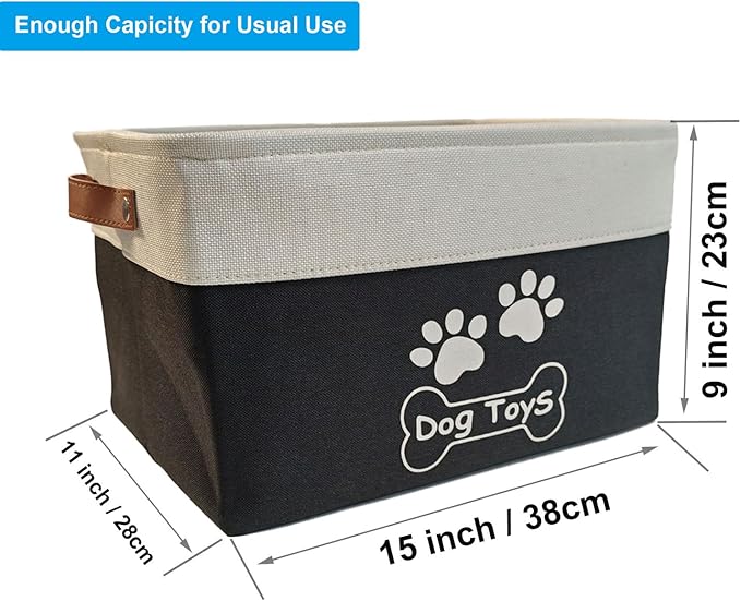 Dog Toy Basket Collapsible Dog Toy Box with Handles Foldable Dog Toy Bin for Pet Toys,Accessories