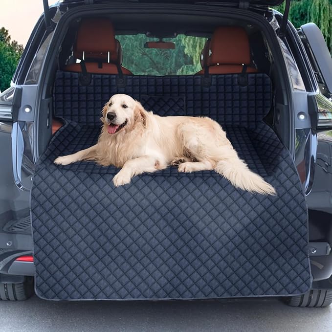 SUV Cargo Liner for Dogs Car Seat Cover Waterproof Non-Slip Car Seat Protector for Dogs Cargo Cover with Bumper Flap Protector for Cars, SUV and Truck, Universal Cargo Mat, 90"x55"