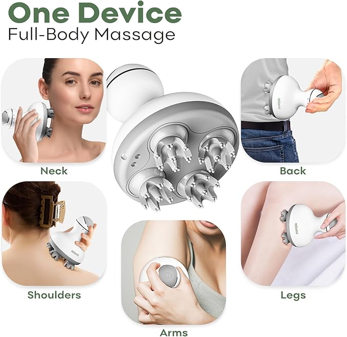 Electric Scalp Massager Cordless, Waterproof Handheld Head Hair Massage Massager, 84 Kneading Nodes & Pet-Friendly Cat Massager- Ideal Gift