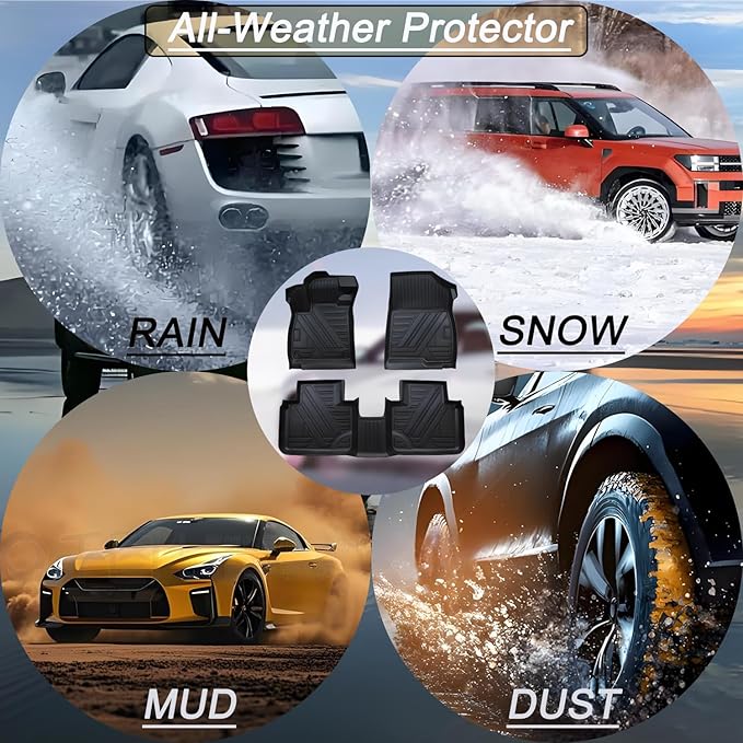 Aiqiying Floor Mats Compatible with Honda Accord 2018-2022 Models，All Weather Carpet Liners Waterproof Durable Custom-Fit Front Rear Full Set Protection TPE Accessories