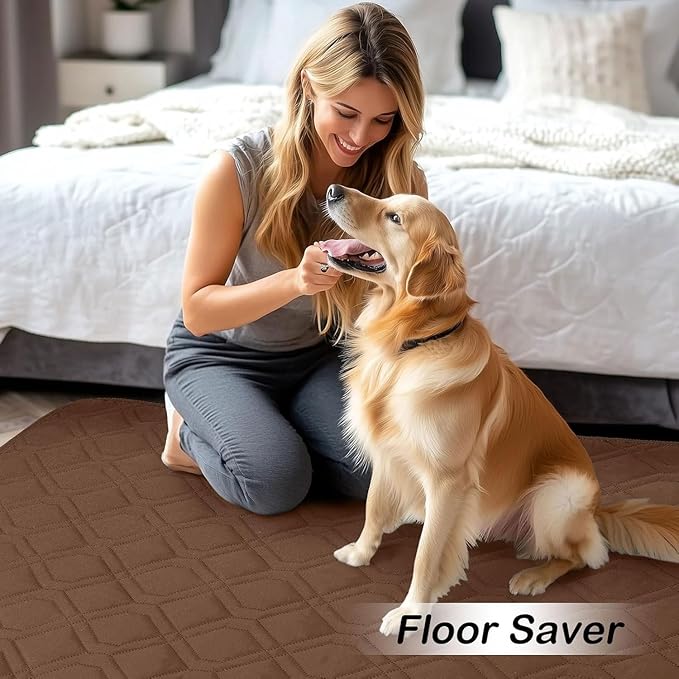 hyha Waterproof Dog Bed Blanket, Soft Pet Blankets, Waterproof Couch Cover for Dogs, Reversible Sofa Covers Washable for Furniture (82x102 Inch, Brown/Beige)