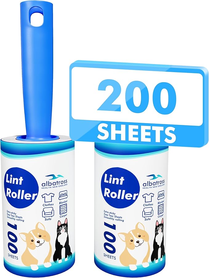 Lint Rollers for Pet Hair Extra Sticky, 200 Sheets Lint Rollers for Pet Hair Removal, Dog and Cat Lint Remover for Clothes, Furniture, Carpet