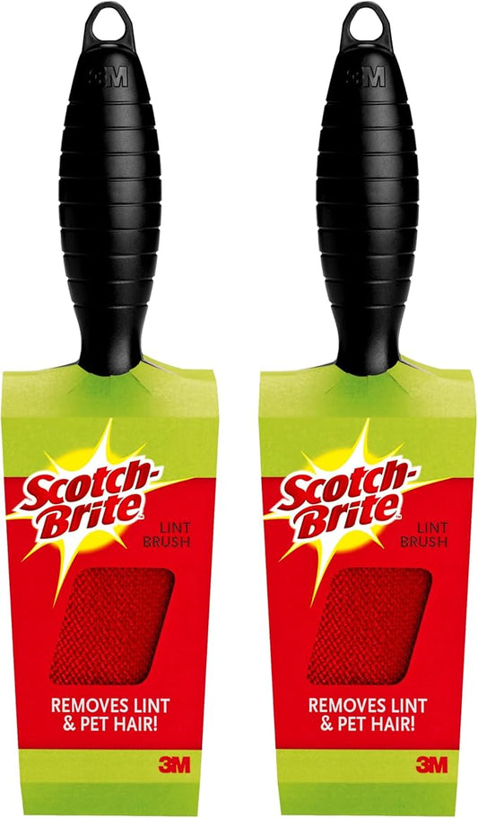 Scotch-Brite Lint Brush, Ideal for Removing Lint and Pet Hair on Clothing, White (Pack of 2)