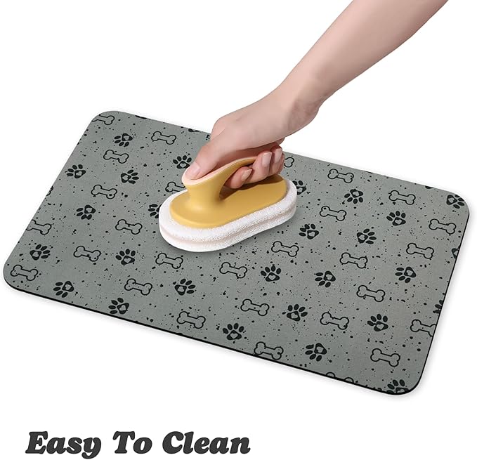Dog Food Mats,Cat Absorbent Water Bowl Feeding Mats Pet Placemats for Food and Water Spot 12 * 20 inch