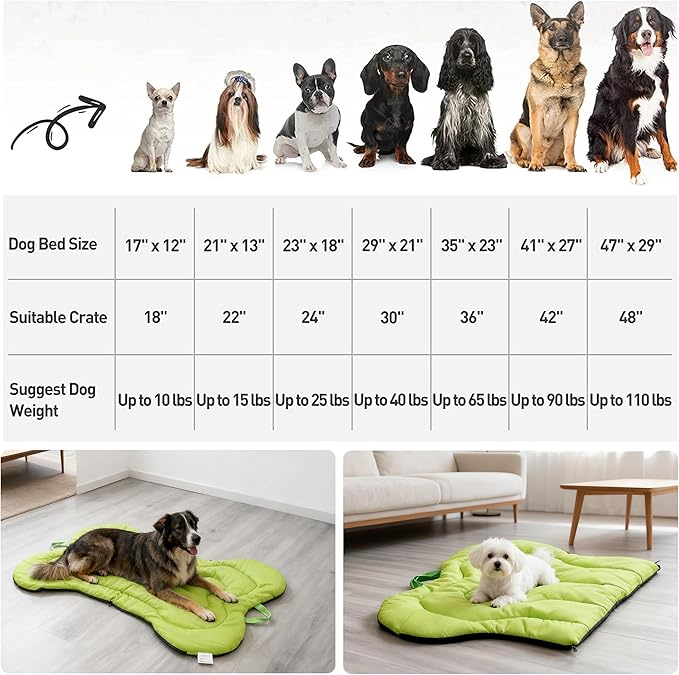 DWCN Outdoor/Car Portable Dog Mat with Handle, All Season Travel Available Washable Dog Crate Sleeping Nap Pad for Medium to Large Dogs Camping and Outdoor Stuff, Park Game Play 47 x 32 Inches, Grey