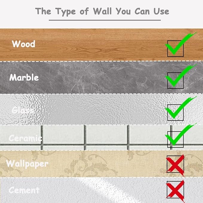 Silicone Toothbrush Holders for Bathrooms - 6 Pcs Black Wall Mounted Shower Razor Holder