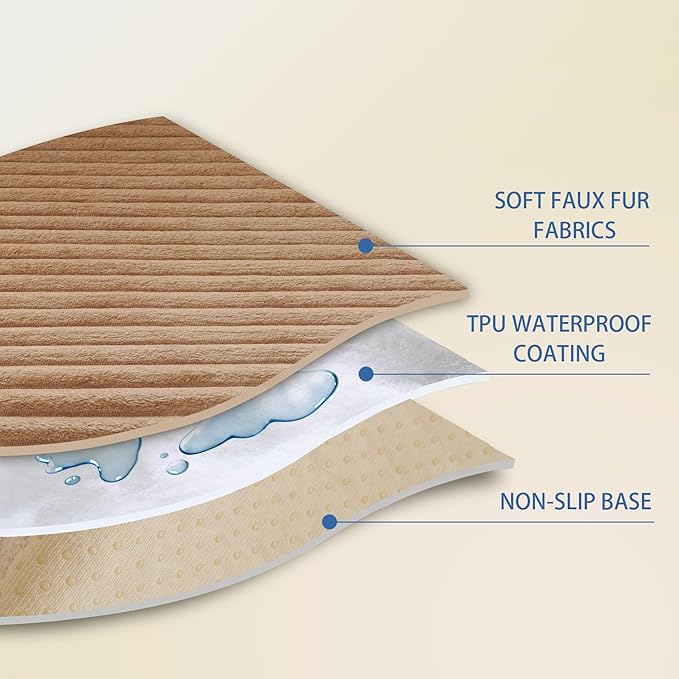 HAOMAIJIA Waterproof Couch Cover for Dogs Washable,Fuzzy Pet Couch Covers for Sofa,Thick Soft Dog Bed Cover Non-Slip Couch Covers for 3 Cushion Couch Sofa Pet Friendly(Khaki, 35" x 74")