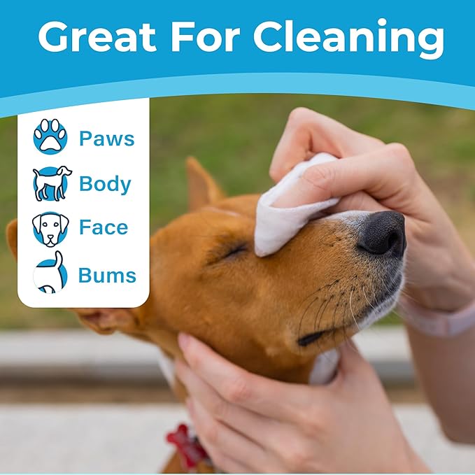 Prime Pets Dog Wipes for Paws and Butt, 600 Count, Pet Wipes for Dogs & Cats, 100% Fragrance Free, Deodorizing Puppy Wipes for Cleaning Face Eyes Ears Paws Teeth Body