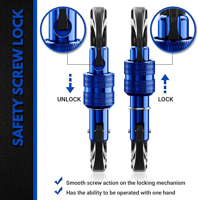 12kN (2697 lbs) Heavy Duty Carabiner Clips, for Securing Pets, Outdoor, Camping, Hiking, Hammock, Dog Leash Harness, Keychains