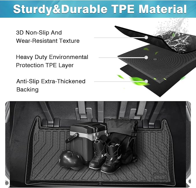 Mixsuper Cargo Liner for Kia Carnival MPV 2022-2025 2026 (Non-Hybrid Models Only) Rear Trunk Liner for Carnival Accessories All Weather Cargo Mat Behind The 3rd Row Black