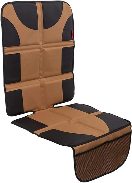 Lusso Gear Car Seat Protector - 1-Pack, Tan, Universal Fit - Waterproof Car Seat Cover for Travel with Non-Slip Padding & 2 Mesh Pockets