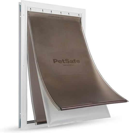 PetSafe Extreme Weather Aluminum Pet Door - Energy-Saving Thermal Barrier Pet Flap with Slide-in Door Locking & Secure Flap Cover - for Dogs Up to 100 lb - Extra Large