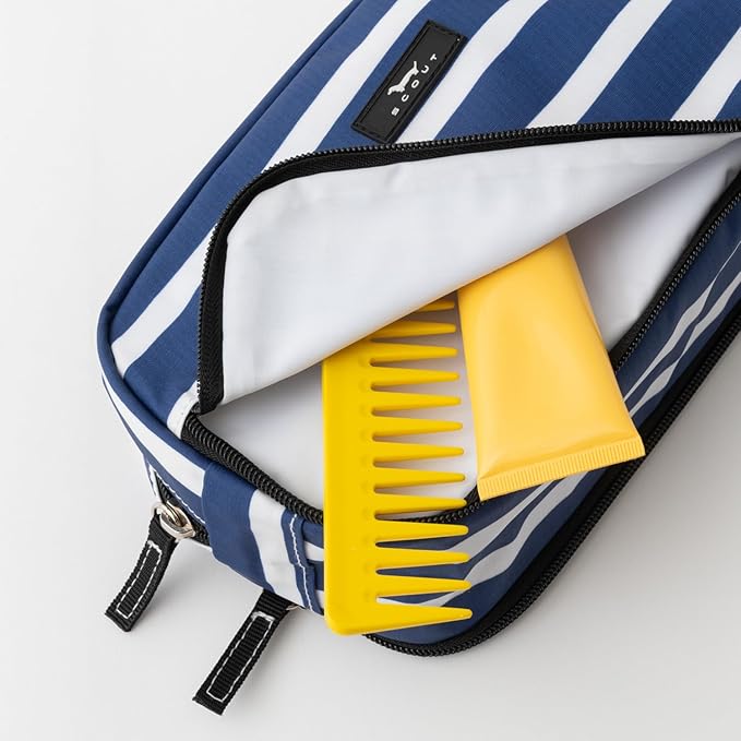 SCOUT 3-Way Toiletry Bag - Travel Makeup Pouch for Women with Three Zipper Compartments - Stands Upright, Wipes Clean