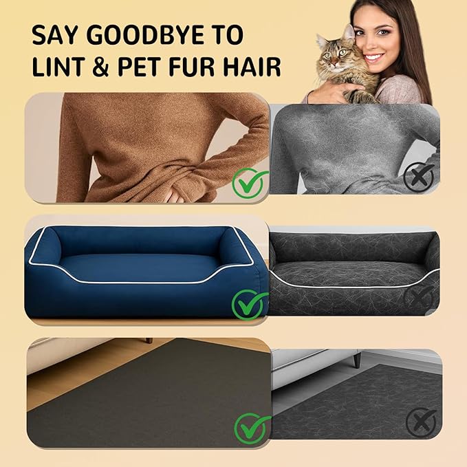 Pet Hair Removal Gloves for Cats & Dogs, Reusable & Washable Electrostatic Pet Hair Remover Gloves Tool, The Magic Brush Pet Hair Remover for Laundry, Couch, Furniture, Carpet, Car Seat Surface (2pcs)