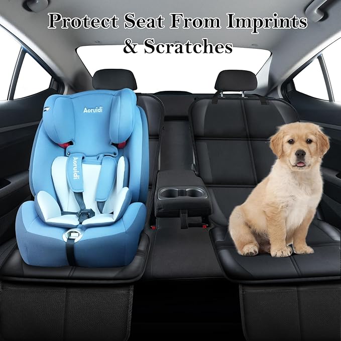 Meolsaek Car Seat Protector for Child Car Seat, Durable 600D Fabric Waterproof Car Seat Cover with Thick Pad Non-Slip Backing (No Imprints)