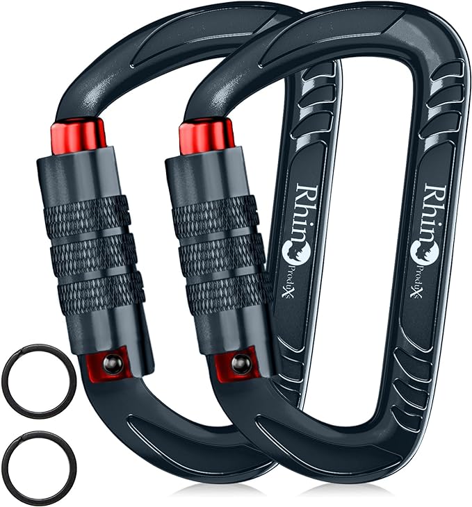 12kN (2697 lbs) Heavy Duty Carabiner Clips, for Securing Pets, Outdoor, Camping, Hiking, Hammock, Dog Leash Harness, Keychains