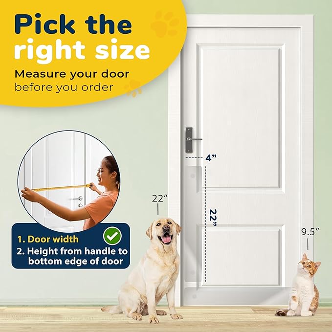 PROTECTO 2-Pack Heavy Duty Door Protector from Dog Scratching, 22 x 4” Clear Door Scratch Protector, Easy to Install on Window, Wall, Screen & Sliding Doors, Cat Scratch Guard for Indoors Outdoors