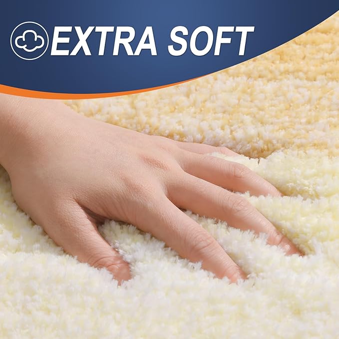 OLANLY Bathroom Rugs Mat 40x24, Extra Soft Absorbent Microfiber Bath Rug, Rubber Backing, Quick Dry, Machine Washable Bath Mats for Bathroom Floor, Tub and Shower, Home Decor Accessories, Light Yellow