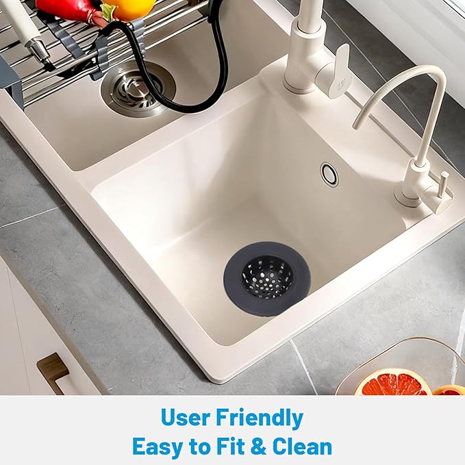 4.8-Inch Silicone Sink Strainer- Universal Kitchen Sink Drain Strainer, Kitchen Counter & Blackstone Griddle, Reusable Non-Stick Grill Rest Mat for Utensils & Hot Pans, Gray