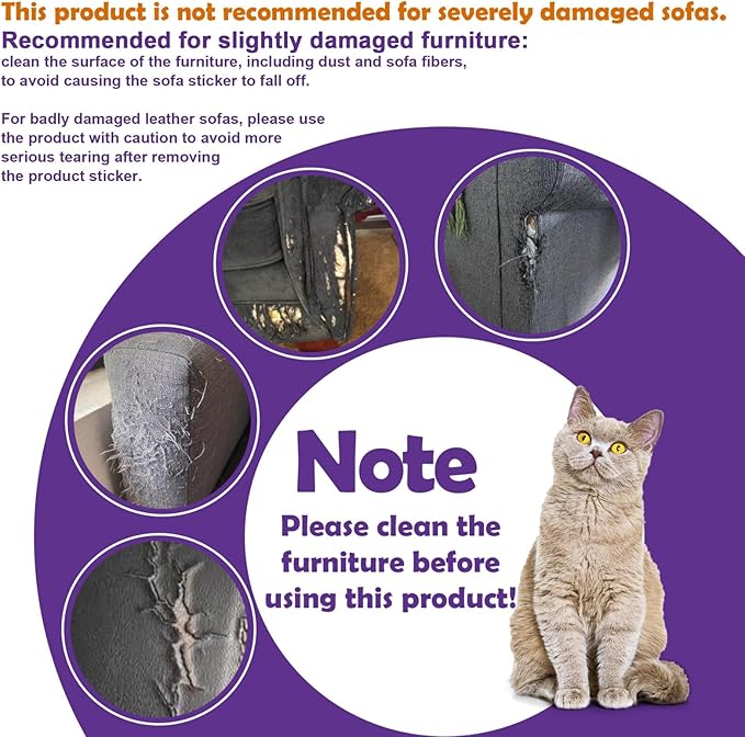 Large Cat Scratch Furniture Protector, 18 Pcs Clear Anti Cat Scratch Protector, Self-Adhesive Furniture Cat Scratch Protector, 17in