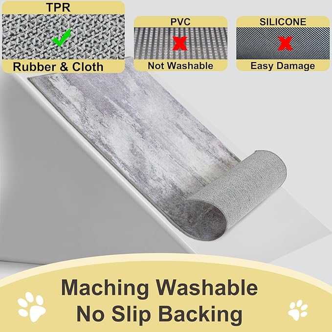 COMSLE Door Mat, Front Door Mat Indoor for Entrance Faux Wool Absorbent Non Slip Modern Throw Rug for Entryway Hallway Muddy Paws - Pet Friendly, 32x48 Inches,Modern Gray Machine Washable