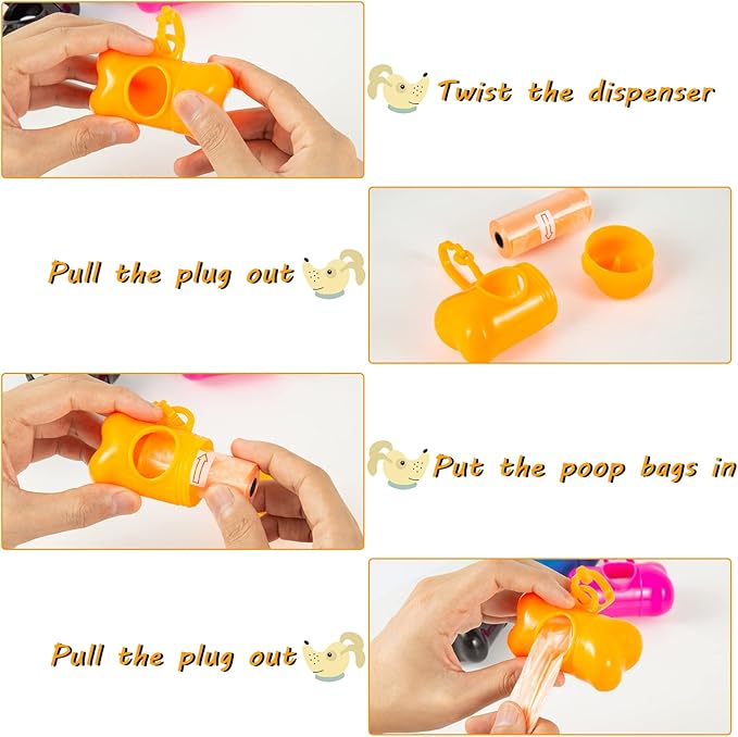 Arroyner 80 Pack Bone Shaped Poop Bag Dispenser Pet Waste Disposal Bag Dispenser (Random Color)