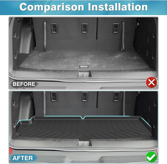 Mixsuper Cargo Liner for Chevrolet Traverse 2018-2023, Trunk Mat Behind The 3rd Row Seats, All Weather Cargo Mat for Chevy Traverse Rear Trunk Liner Black